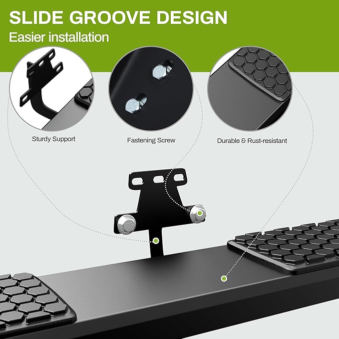 AUTOSAVER88 6 Inches Running Boards Compatible with 2019-2025 Ram 1500 New Body Crew Cab, Stainless Steel Side Steps Black Powder Coated Nerf Bars