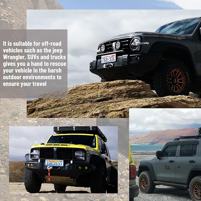 13000 lb Electric Winch 12V Winch Waterproof Synthetic Rope Fit SUV Truck Jeep Wrangle