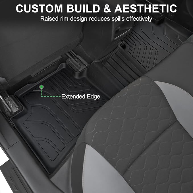 Floor Mats for 2020-2025 2026 Toyota Corolla Sedan (Not Fit for Hatchback and Cross), All Weather TPE Front Rear 2 Row Car Floor Liners Door Sill Guards for 2025 Corolla Accessories