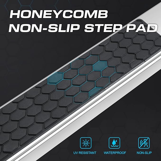 COMNOVA 6.5 Inches Side Steps Running Boards Compatible with 2019-2026 Dodge Ram 1500 (excl. Classic/2500/3500) Crew Cab with 4 Full Size Doors. Ram Rock Sliders Nerf Bars with Honeycomb Step Pad.