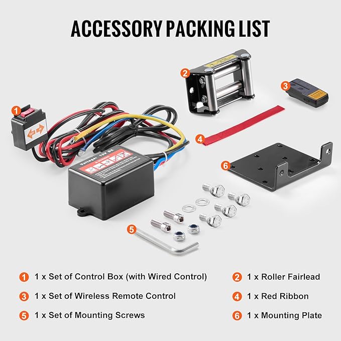 VEVOR Electric Winch, 4000 lb Line Pull Capacity, 12V DC ATV/UTV Winch with Φ3/16 in x 39 ft 7 Strands Steel Cable Roller Fairlead Wireless & Wired Remote Control, IP55 Waterproof for Towing UTV ATV