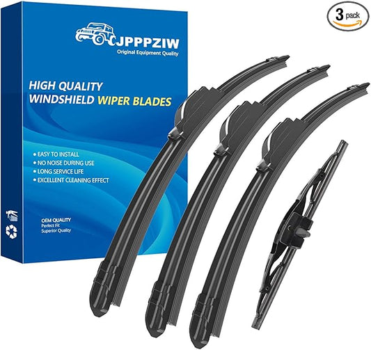 CJPPPZIW® Windshield Wipers-16"+14"+14"+10" Replacement for 2007 2008 2009 2010 2011 2012 2013 2014 Toyota FJ Cruiser Premium All-Season Front and Rear Wiper Blades,Original Factory Quality(Pack of 3)
