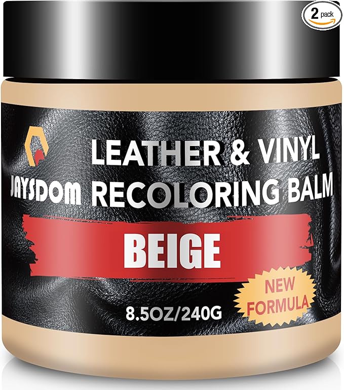 Leather Recoloring Balm, Leather Repair Kit, Leather Dye, Leather Color Restorer, Leather Scratch Remover, Leather Couch Paint, Repair, Leather Scratch Repair, Leather Restorer (Beige)