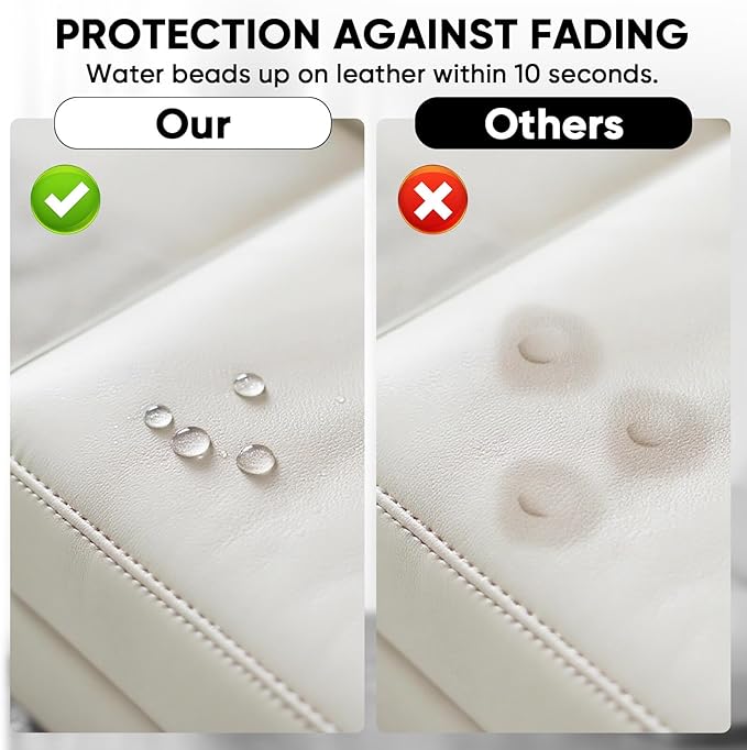 Leather Recoloring Balm - Scratch Repair & Color Restore Kit for Faded Leather, Leather Couch & Car Seats - 10OZ Leather Restorer Balm for Furniture, Auto Interior, Vinyl, Accessories (White)