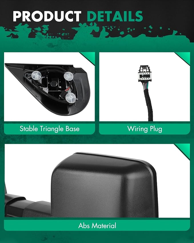 SCITOO Towing Mirrors Exterior Mirrors fit for 2014 2500 HD 3500 HD 2007 Pickup Tahoe Suburban Avalanche Yukon XL 2008-2013 Denali with Reverse Lights Arrow Turn Signal Power Control and Heated