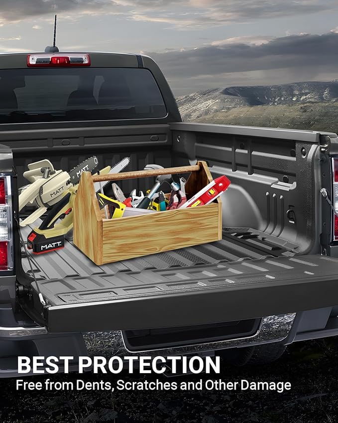 Ecarzo 2024 Upgraded Bed Mat Compatible with 2015-2022 Chevy Chevrolet Colorado/GMC Canyon Accessories 5FT Bed Liner TPE Cargo Mats Heavy Duty Rear Trunk Mat All Weather Protection