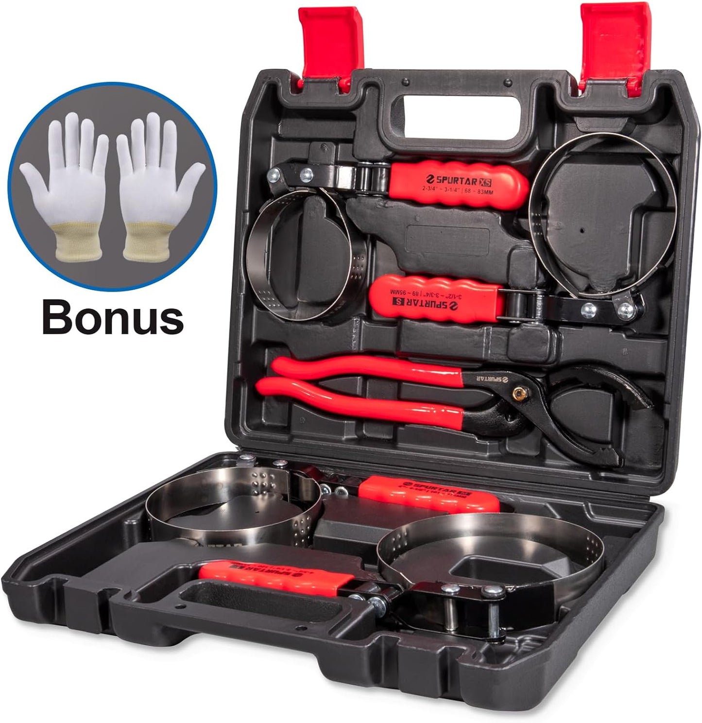 Spurtar Swivel Oil Filter Wrench Set of 5 Adjustable Wrench 2-3/4" to 5-1/4" (70-133mm) 12" Universal Oil Filter Removal Tool for 4S Shop Auto Repair Mechanic DIY Generator Small Engine