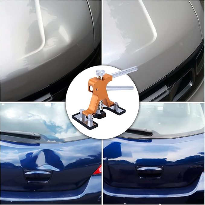 Dent Remover Tool for Car - Adjustable Width Paintless Dent Removal Kit with 100W Glue Gun for Hail Damage & Door Dings on Cars, Trucks & SUVs (Scratch-Free)
