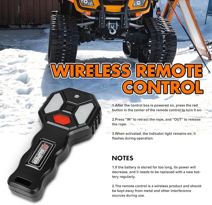 ZESUPER 3000 lb Electric Winch for ATV UTV Trailer Boat Synthetic Rope Winch 12V DC Off Road Towing Winches with Wireless Remote Mounting Bracket