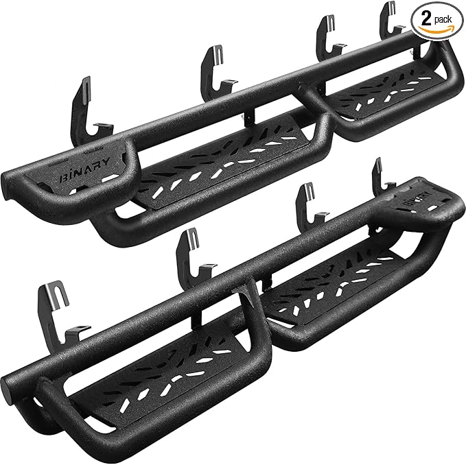 Bed Access Running Boards Compatible with 2019-2026 Chevrolet Silverado/Gmc Sierra 1500 Crew Cab, 20-26 Silverado/Sierra 2500HD 3500HD. Binary Star Truck Side Steps Nerf Bars.