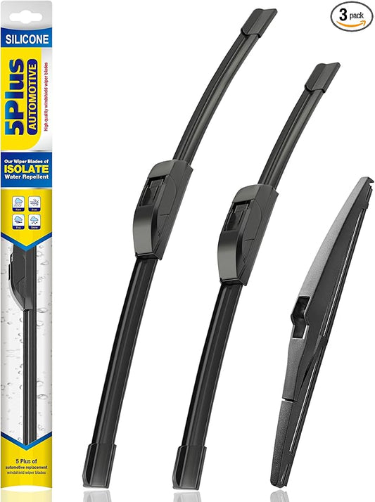 5 PLUS® Silicone Windshield Wipers Replacement for 2020-2023 TOYOTA Highlander Wiper Blades(Set of 3),Automotive Replacement Windshield Wiper Blades For My Car-26"/18"/10"
