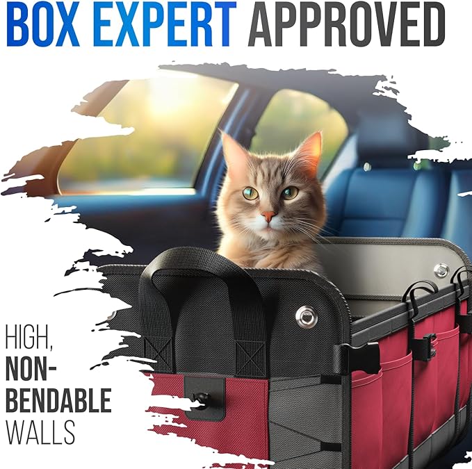 Car Trunk Organizer – Large Collapsible Storage Box with Adjustable Compartments – Heavy-Duty Cargo Organizer for SUV, Truck & Car – Non-Slip Waterproof Trunk Storage Bin for Groceries & Tools - XL