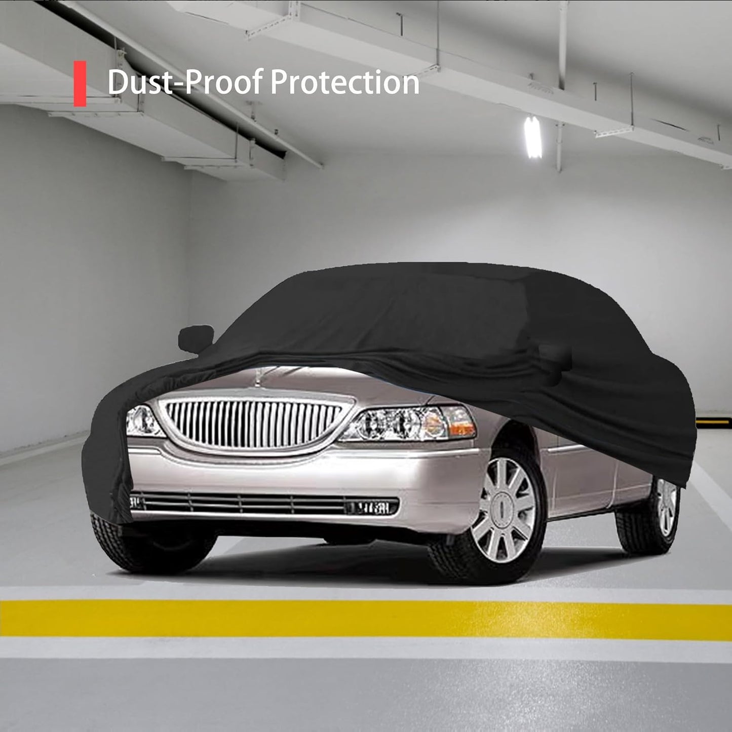 Soft Stretch Classic Car Cover Custom-fit for Lincoln Town Car 2001–2011 with Extended Wheelbases Full-Size Sedans Accessories for Indoor Underground Garage Car Show & Storage Dust Protection 221.in