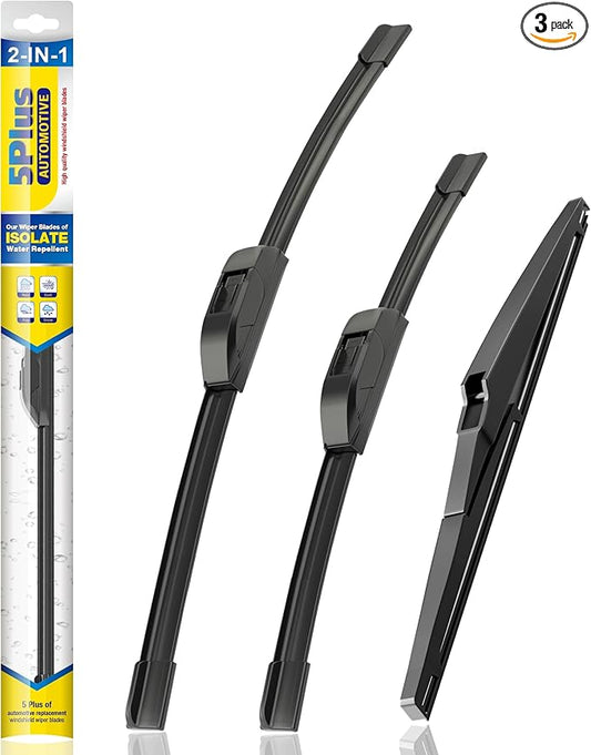 5 PLUS® Silicone Windshield Wiper Blades Replacement for 2018-2013 TOYOTA RAV4 Wiper Blades(Set of 3),Automotive Replacement Windshield Wiper Blades With silicone Water Repellency-26"/16"/10"