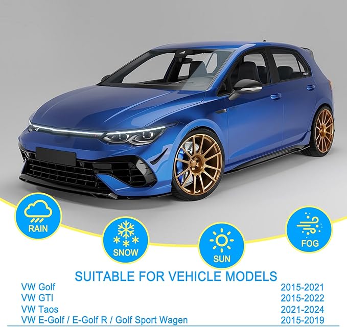 CJPPPZIW® Windshield Wipers-26"+18"+11" Replacement for 2015-2021 VW Golf/2015-2019 E-Golf/Golf R/Golf SportWagen Premium All-Season Front and Rear Wiper Blades,Original Factory Quality(Pack of 3)