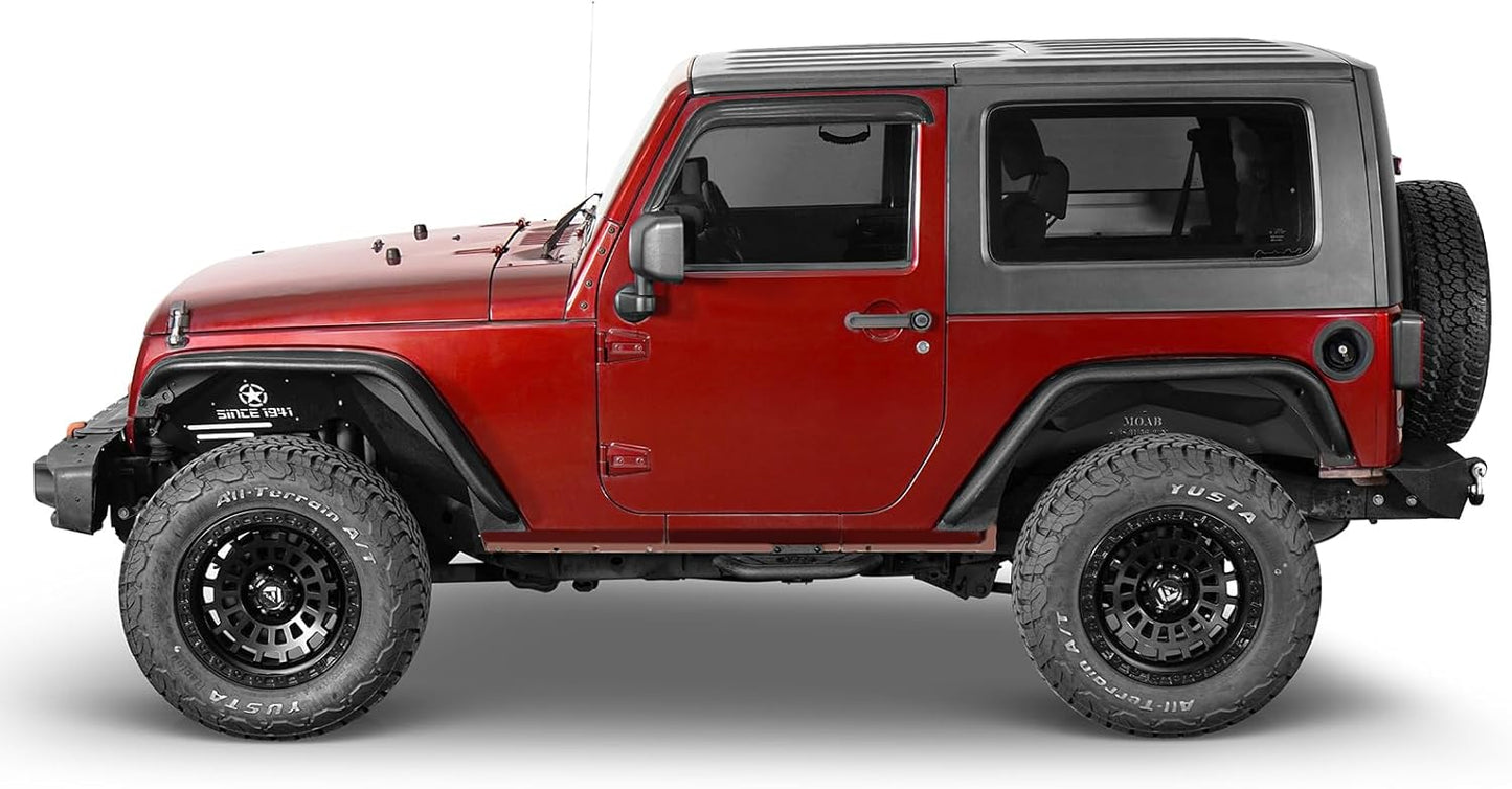 u-Box JK Running Boards 2-Door Side Hoop Door Steps for 2007-2018 Jeep Wrangler JK 2-Door, Light Weight Nerf Bars Front Door Steps(2PCS Steel Side Steps)