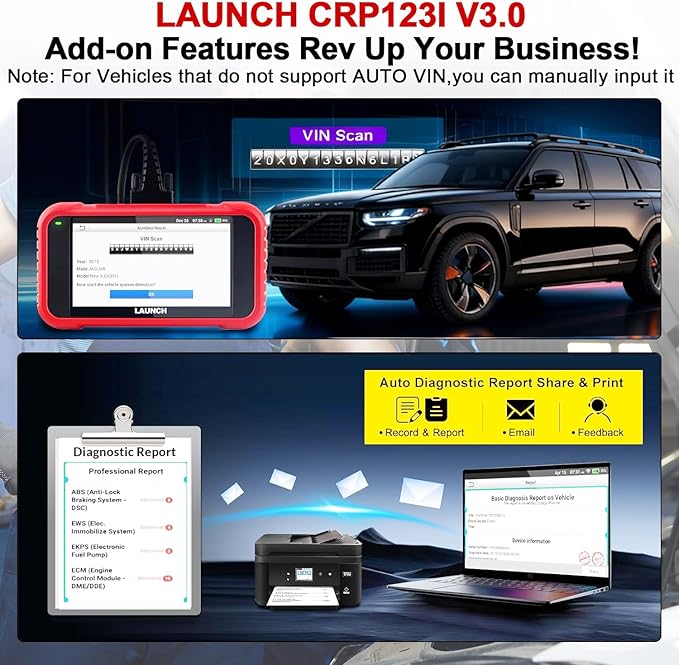 LAUNCH CRP123I V3.0 Elite OBD2 Scanner Diagnostic Tool, 2025 New Code Reader for Cars and Trucks, Engine ABS SRS Transmission Car Scanner, Lifetime Free Update, Oil/EPB/DPF/SAS/BMS Throttle Relearn