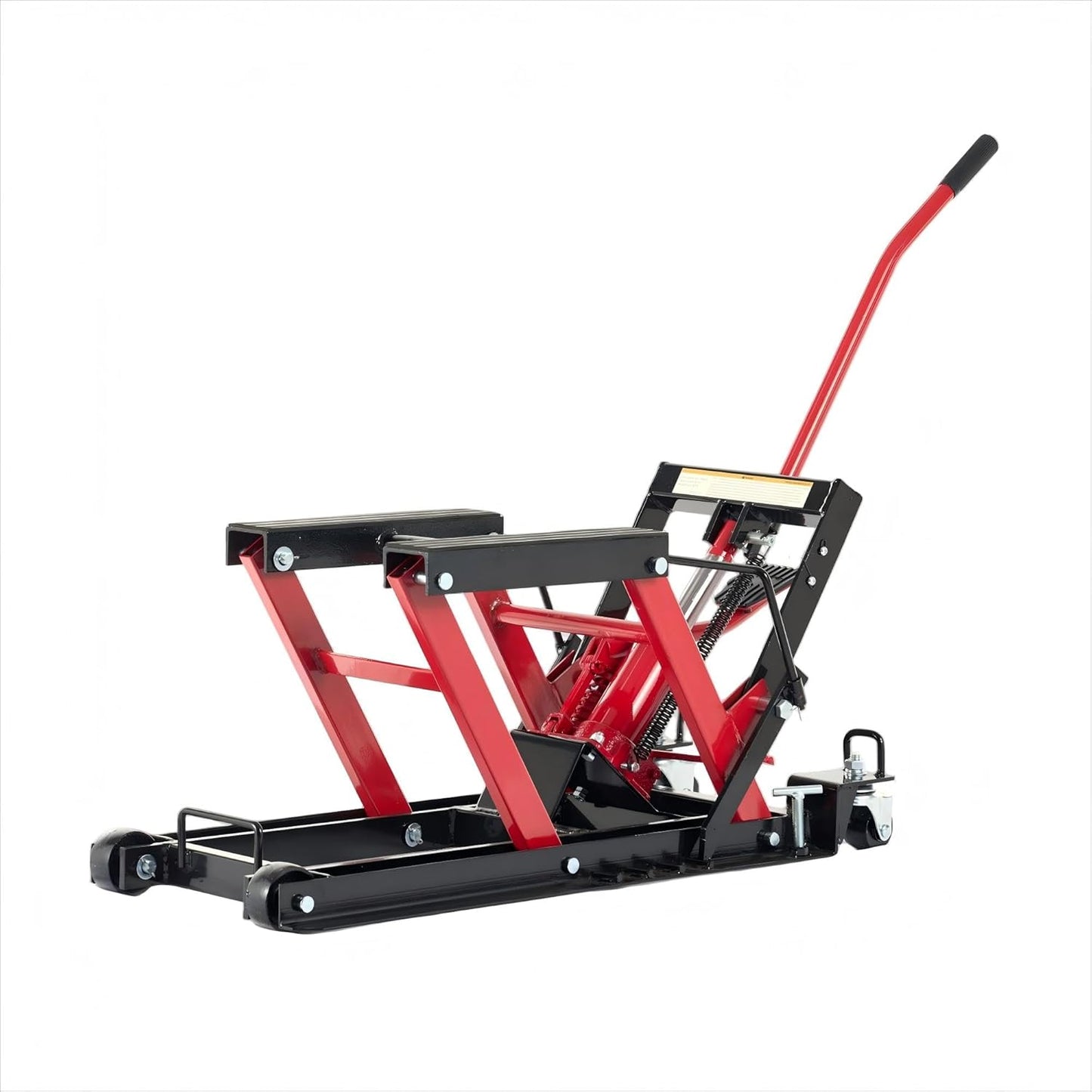 1500 lbs Hydraulic Motorcycle Lift Jack with Safety Lock & Foot Pedal, Heavy Duty Steel ATV/UTV Lift Stand, Adjustable 4.75"-14.75" Height, Portable Garage Bike Hoist for Powersports