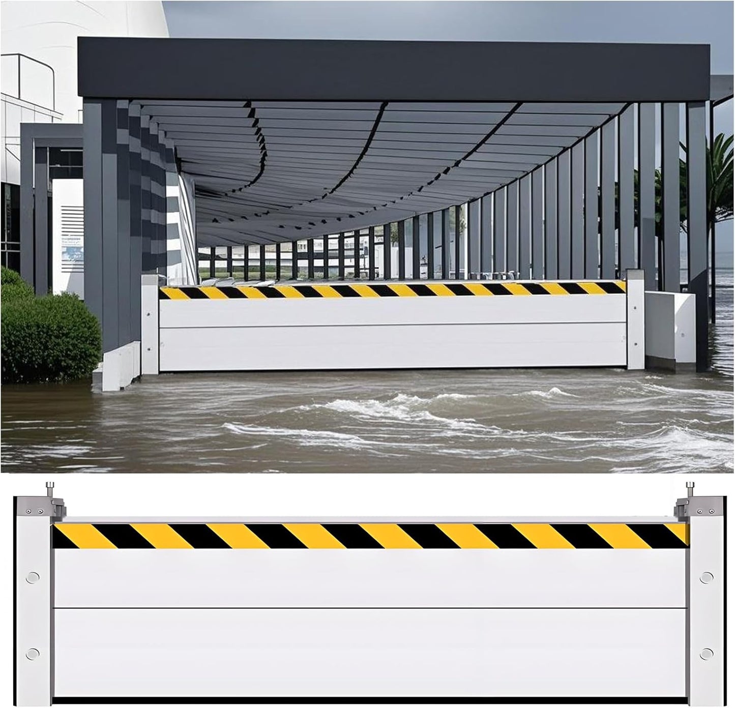 Flood Barriers for Home Exterior - Aluminum Alloy Outdoor Easy Flood Barrier Garage Doors Water Barriers for Flooding,H39.4 Inch/L4.5FT
