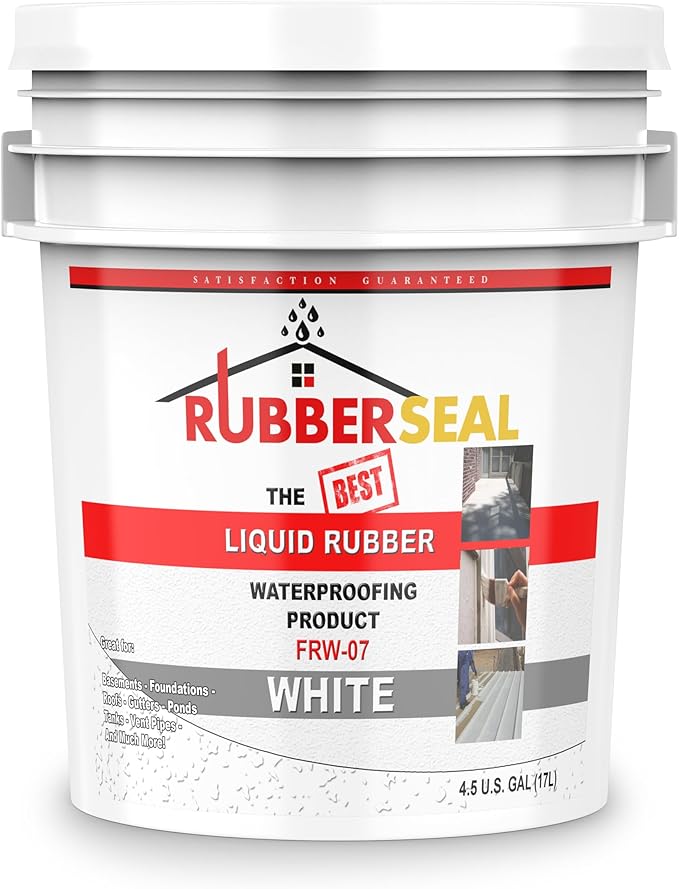 Liquid Rubber Waterproofing and Protective Coating, Rubberseal White (4.5 Gallons)