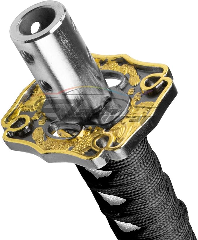 EZAUTOWRAP 15cm Black White Shift Knob Samurai Sword Alloy Katana with Adapter Universal