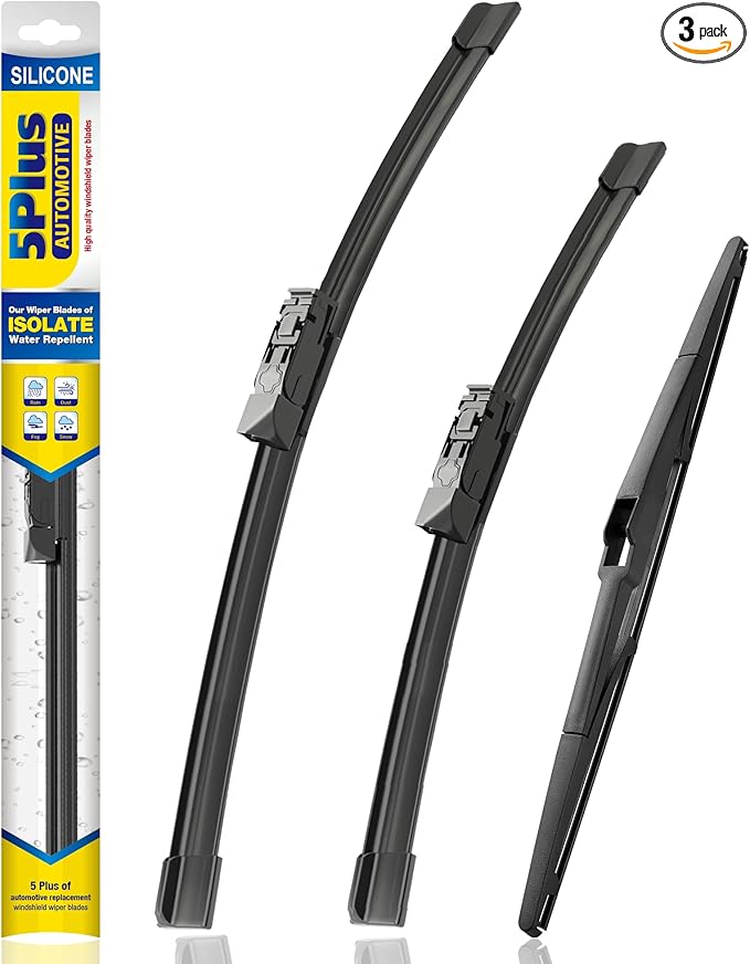 5 PLUS® Silicone Windshield Wipers Replacement for 2016 2017 2018 2019 2020 2021 2022 2023 Toyota CHR Wiper Blades(Set of 3),Automotive Replacement Windshield Wiper Blades For My Car-26"/16"/14"