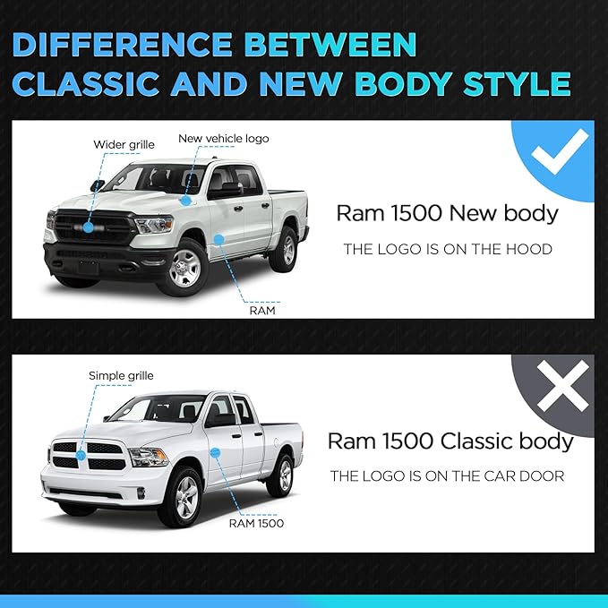 PZ Drop Down Running Boards Compatible with 2019-2025 Dodge Ram 1500 Crew Cab New Body Style, Black Heavy Duty Carbon Steel Side Step Rails Nerf Bars(ONLY FIT 2019-2025 Ram 1500 New Body Style)