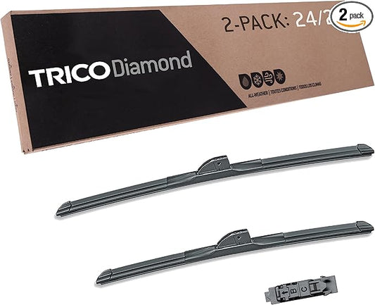 TRICO Diamond™ (25-2420) 24 Inch & 20 inch pack of 2 High Performance Automotive Replacement Windshield Wiper Blades For My Car Super Premium All Weather Beam Blade for Select Vehicle Models