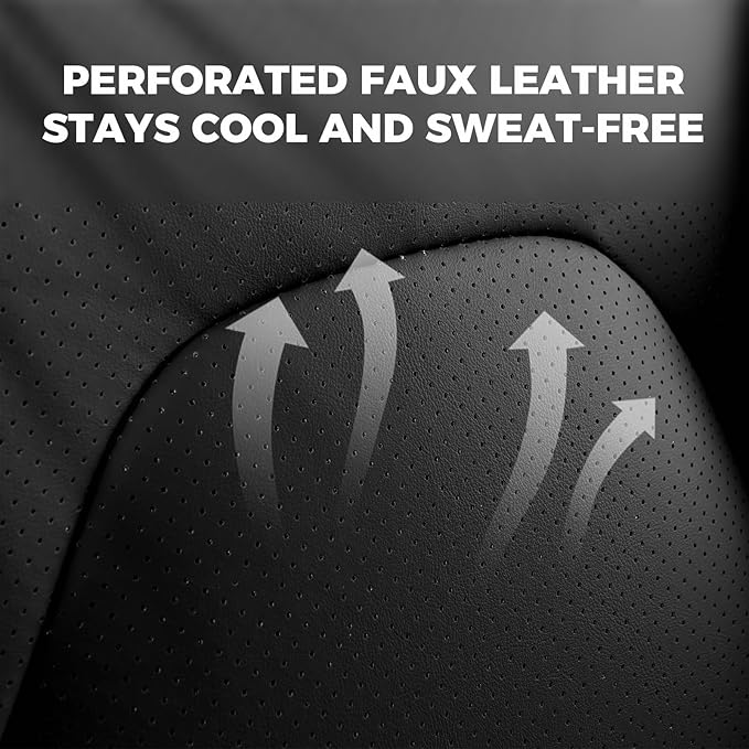 FREESOO Car Seat Covers Front Seats 2PCs,Waterproof Automotive Seat Covers, Leather Cars Interior Covers, Seats Protection Universal fit Babies & Adult (BlackBlue)