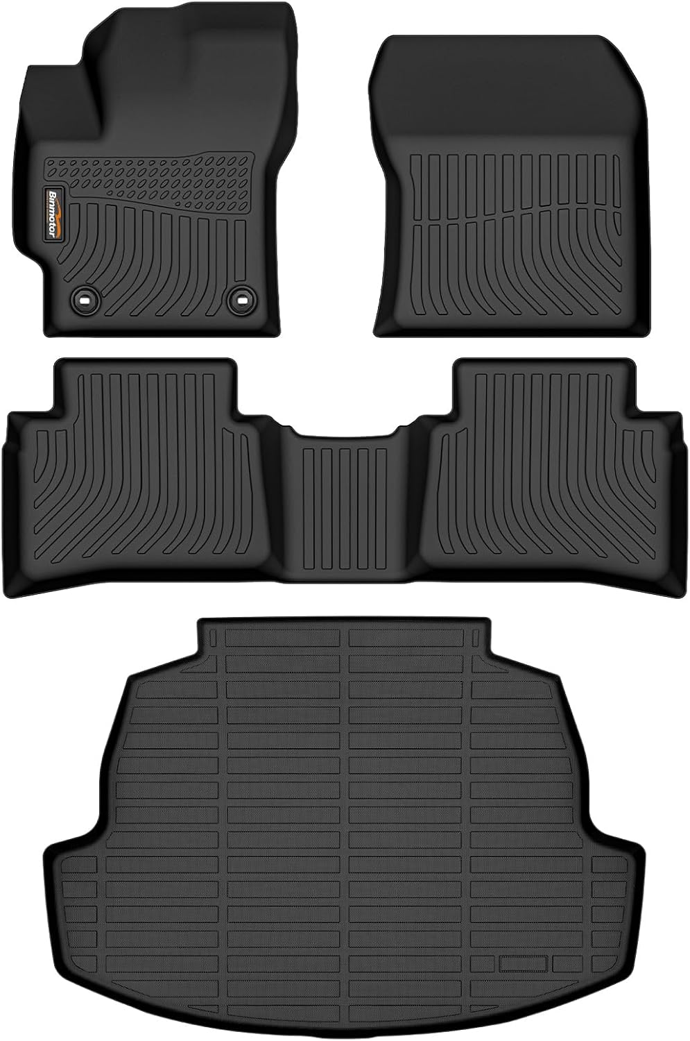Binmotor-Floor Mats & Cargo Liner for Toyota Corolla 2020-2024 2025(Include Hybrid) 丨Only Sedan丨Corolla LE丨SE丨XSE丨Nightshade丨 All Weather Car Mats Floor Liners Corolla Hybrid Accessories Mats