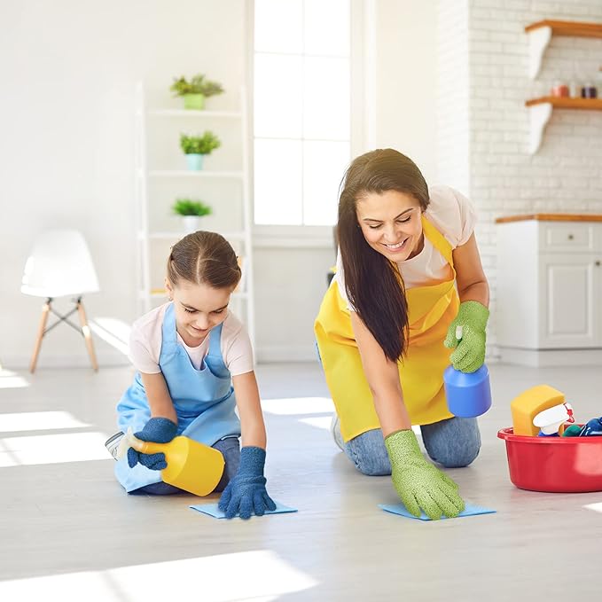 6 Pcs Microfiber Dusting Mitt Gloves Microfiber Washable Dusting Gloves Car Wash Mitt for Leaf Cleaning Plant