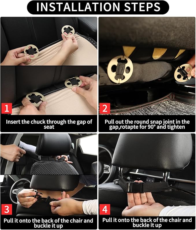 Auto Newer Car Seat Cover,Breathable Front Car Seat Cushion,Comfortable Car Seat Protector,Anti-Slip and Full Wrap Driver Car Seat Protector with Storage Pocket,Universal All Seasons(Black,1PCS)