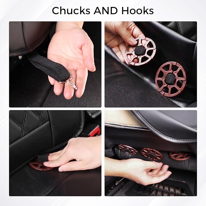 Huidasource Front Seat Covers, 5 Layers Car Seat Covers Front Seats, Driver Seat Cover Leather, Front Seat Cover 360° Full Package Universal Fit for Most Cars, Vans, Trucks, SUVs (Front Pair/Black)