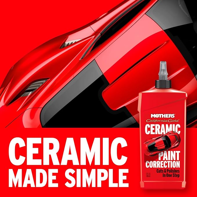 Mothers California Gold Ceramic Paint Correction, 12 oz. — Cuts, Polishes & Repairs, Preps, Removes Scratches, Swirls, Oxidation, Water Spots, Restores Color, Gloss, Depth & Shine (01712)