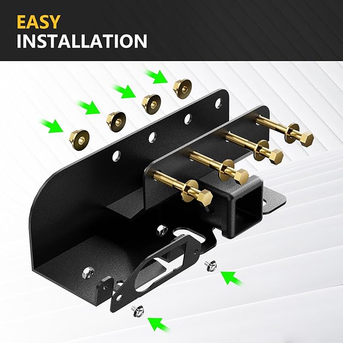 for Bronco Accessories Trailer Hitch Receiver with Cover Compatible with 2021 2022 2023 2024 Ford Bronco 2/4 Doors, Rear Bumper 2 Inch Towing Hitch Kit Tow Hook Combo (Excluding Bronco Sport)