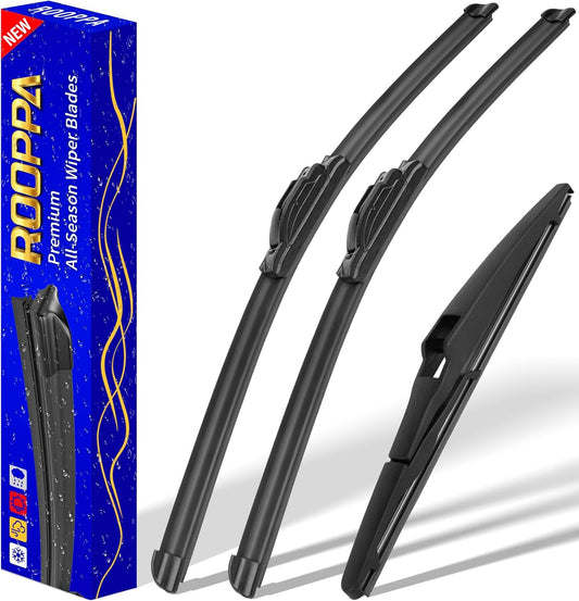 3 wipers Replacement for 2013-2018 Toyota RAV4, Windshield Wiper Blades Original Equipment Replacement - 26"/16"/10" (Set of 3) U/J HOOK