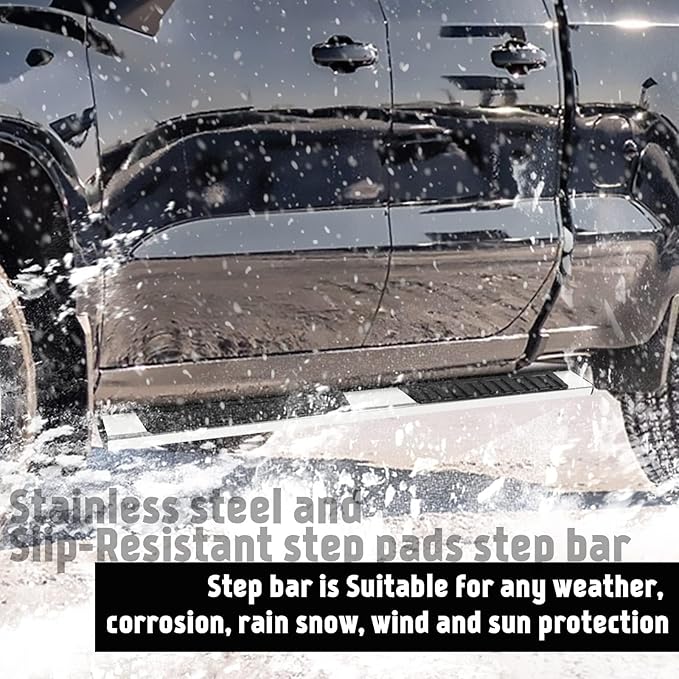 PZ 6" Double Cab Running Boards Compatible with 2019-2025 Chevy Silverado/GMC Sierra 1500, 2020-2025 for 2500HD 3500HD Mirror Stainless Steel Side Step Nerf Bar