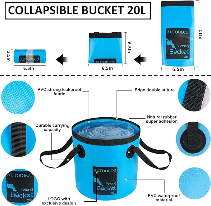 AUTODECO 32Pcs Car Detailing Brush Set, Car Detailing Kit, Auto Detailing Drill Brush Set, Car Detailing Brushes, Car Wash Cleaning Tools Kit with Wash Mop for Interior, Exterior, Wheels, Blue