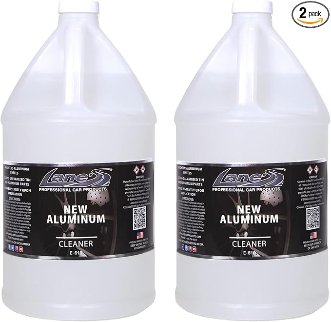 LANE'S New Aluminum Car Wheel Cleaner | Acid Rim Cleaner and Brightener | Brake Dust, Oxidation & Rust Remover for Motorcycles, Cars, Trucks | Shines & Eliminates Hard Scrubbing | 1 Gallon, 2 Pack