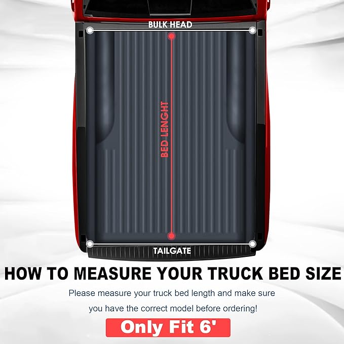 MOSTPLUS Roll-Up Soft Vinyl Truck Bed Tonneau Cover Compatible with 2005-2015 Toyota Tacoma Standard Model On Top Fleetside Cargo Bed 6 FT, Not for Flareside/Stepside Bed