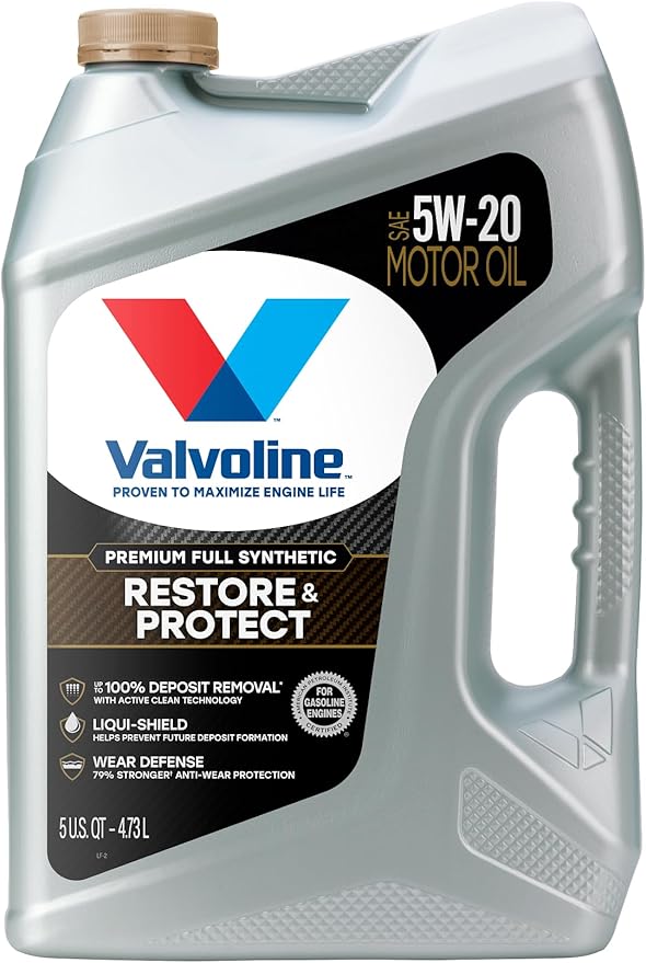 Valvoline Restore & Protect Full Synthetic 5W-20 Motor Oil 5 QT, Case of 3