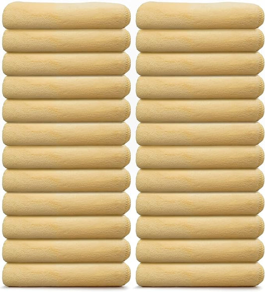 VPD Microfiber Coral Fleece Towels - Dark Yellow, Ultimate Car Drying Towels, Extra Large, Super Absorbent, Lint and Scratch Free, Perfect for Car Wax Polishing (24, 15.75" by 15.75")