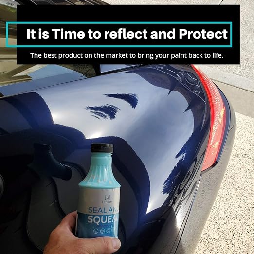 Lithium Seal and Squeal Car Paint Restorer, Polish and Sealant for Incredible Shine - Curable Amino Functional Polymers Fused with Si02 Ceramic Nano Technology - Lasts for up to 12 Months (16 oz)