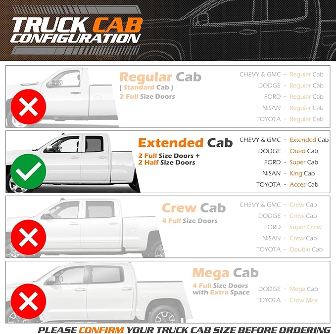 M-Auto 6.75" Running Boards Side Step Bars Compatible with 2019-2025 Chevy Silverado GMC Sierra 1500 2500HD 3500HD Extended Cab, Stainless Steel Side Step Nerf Bars, Polished Chrome