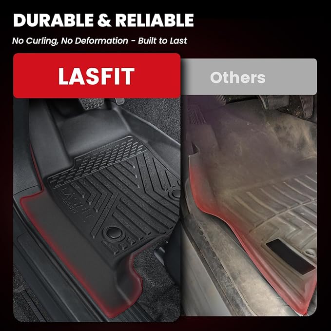 LASFIT Floor Mats for Toyota 4Runner 2025 2026 5 Seats(Not for Hybrid), All Weather TPE Custom Fit Floor Liner for 4Runner SR5/TRD/Limited 6th gen Front&Rear 4 Runner 2025-2026 Car Mats, Black