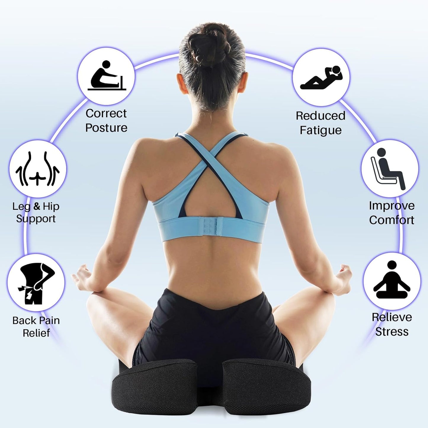 Seat Cushion for Office Chair, Large Thick Seat Cushion for Tailbone Pain Relief, Sciatica & Back Support, Memory Foam Office Chair Cushion for Long Sitting, Coccyx Cushion for Car, Wheelchair