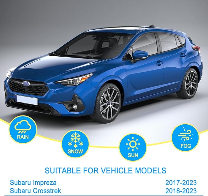 CJPPPZIW® Windshield Wipers-26"+16"+12" Replacement for 2017-2023 Subaru Impreza/2018-2023 Crosstrek Premium All-Season Front and Rear Wiper Blades,Original Factory Quality(Pack of 3)