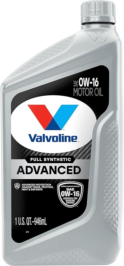 Valvoline Advanced Full Synthetic SAE 0W-16 Motor Oil 1 QT