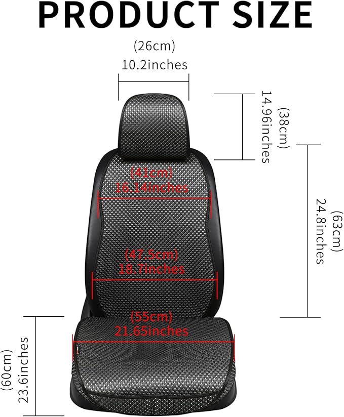 Auto Newer Car Seat Cover,Breathable Front Car Seat Cushion,Comfortable Car Seat Protector,Anti-Slip and Full Wrap Driver Car Seat Protector with Storage Pocket,Universal All Seasons(Black,2PCS)