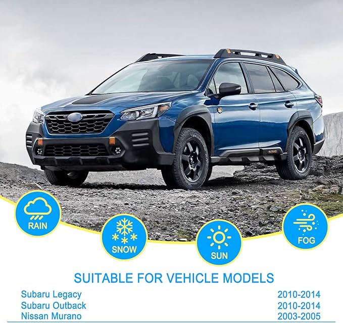 CJPPPZIW® Windshield Wipers-26 Inch+19 Inch+14 Inch Replacement for 2010-2014 Subaru Legacy/Outback/2003-2005 Nissan Murano Wiper Blades for My Car,Quality Front and Rear Wiper Blades(Pack of 3)